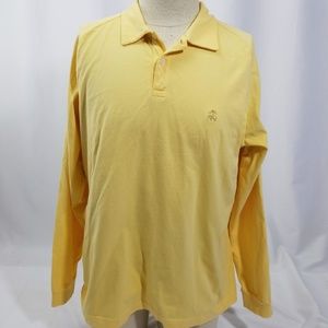 Brooks Brothers 346 Yellow Long Sleeve Henley Polo